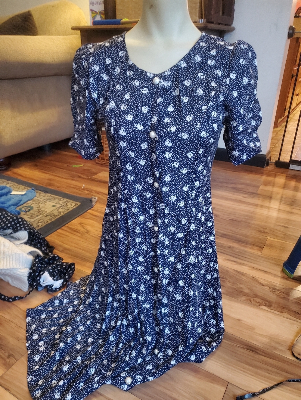 90s Bazerk Navy Blue And White Corset Ties